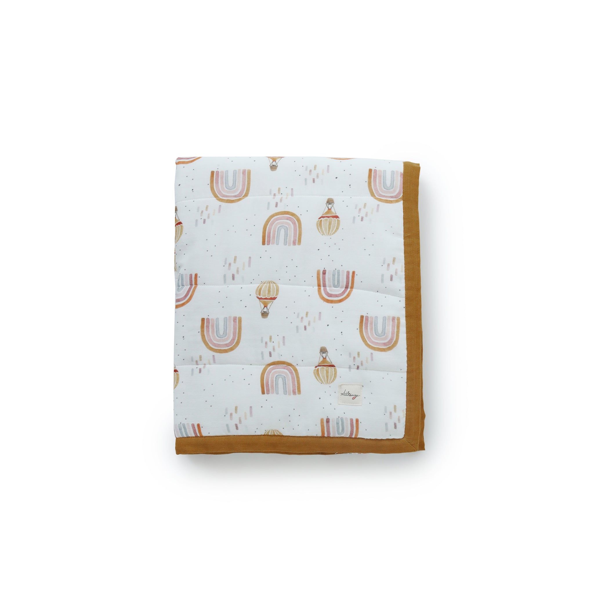 Whimsical Rainbow Muslin Quilt 060